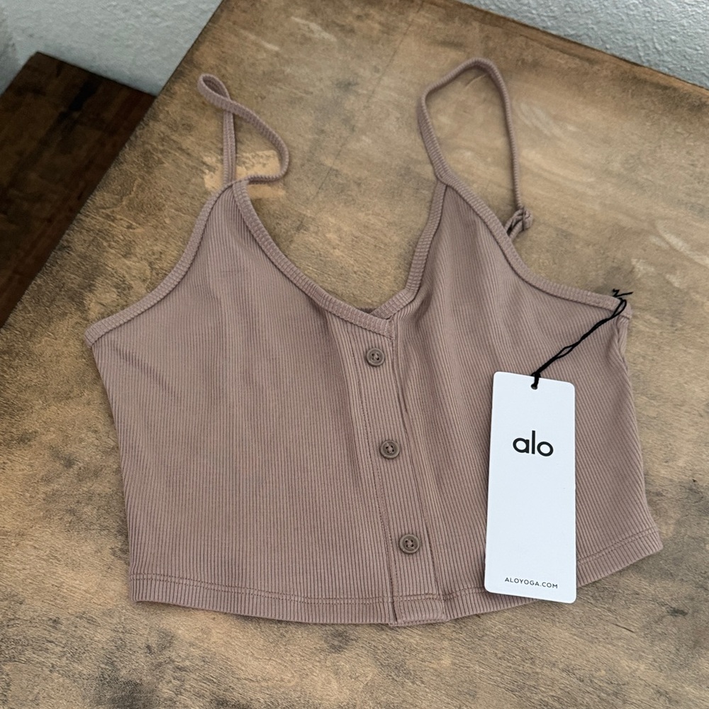ALO Yoga Women's Taupe Ribbed Delicate Lounge Tank. PRICE IS FIRM! Thank you